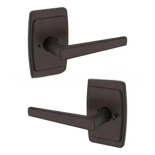 Preconfigured L024 Lever with R046 Rose Privacy Lock with 2-3/8" Backset and Full Lip Strike Venetian Bronze Finish