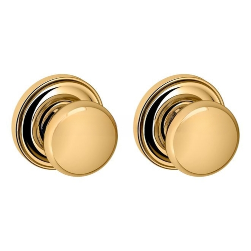 Preconfigured 5000 Knob with 5048 Rose Full Dummy Lock Lifetime Brass Finish