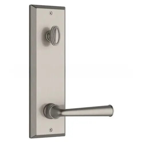 Emergency Egress Del Mar Handleset Federal Lever and Square Bevel Escutcheon with 6AL Latch, Dual Strike, and SmartKey Satin Nickel Finish