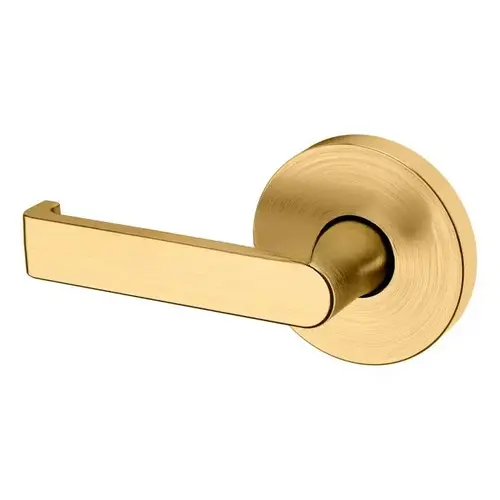 Preconfigured 5105 Lever with 5046 Rose Left Hand Half Dummy Lock Lifetime Satin Brass Finish