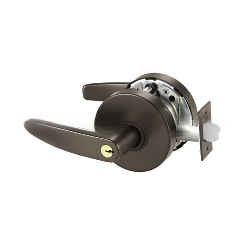 Office Cylindrical Lock Grade 1 with B Lever and L Rose and ASA Strike and LA Keyway Dark Bronze Finish