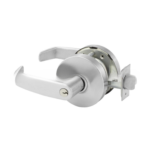 Utility Asylum Institutional Double Cylinder Lever Lock Grade 1 with L Lever and L Rose with LA Keyway and ASA Strike Satin Chrome Finish