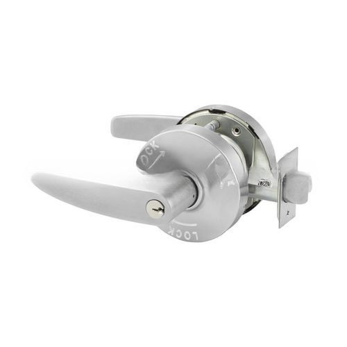 Classroom Security Double Cylinder Lever Lock Grade 1 with B Lever and L Rose with LA Keyway and ASA Strike Satin Chrome Finish