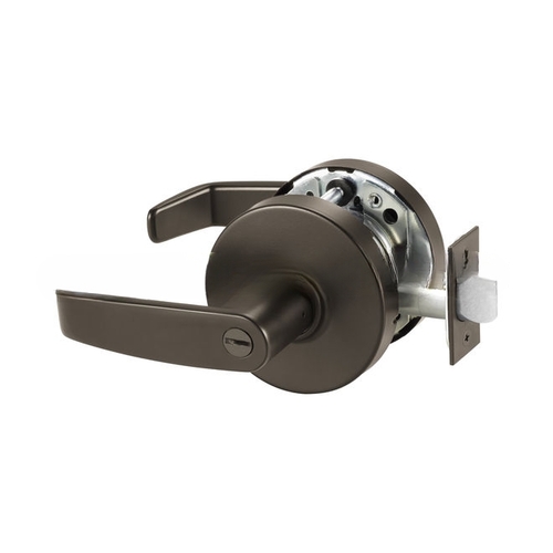 Privacy Cylindrical Lock Grade 1 with L Lever and L Rose and ASA Strike Dark Bronze Finish