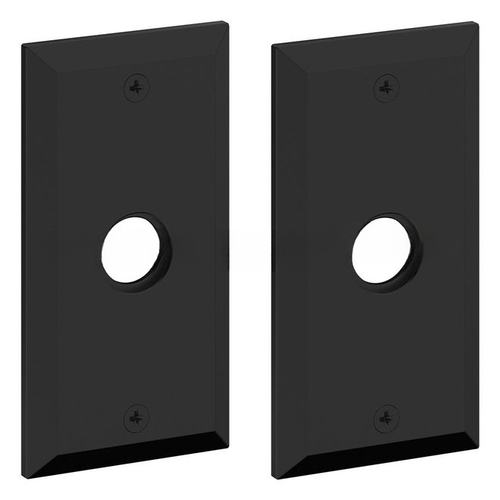 5" Bevel Rectangle Full Dummy Rose Pair Satin Black Finish