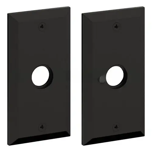 5" Bevel Rectangle Privacy Rose Pair Distressed Oil Rubbed Bronze Finish