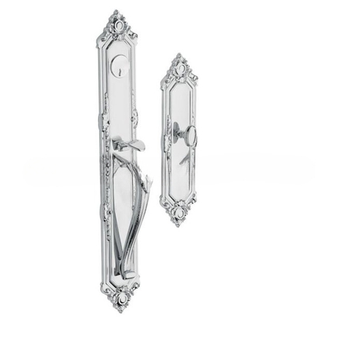 Kensington Left Hand Double Cylinder Entry Mortise Lock Trim Bright Chrome Finish