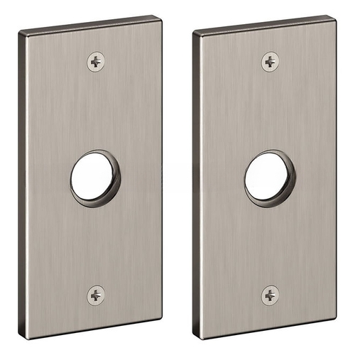 5" Contemporary Full Dummy Rose Pair Lifetime Satin Nickel Finish