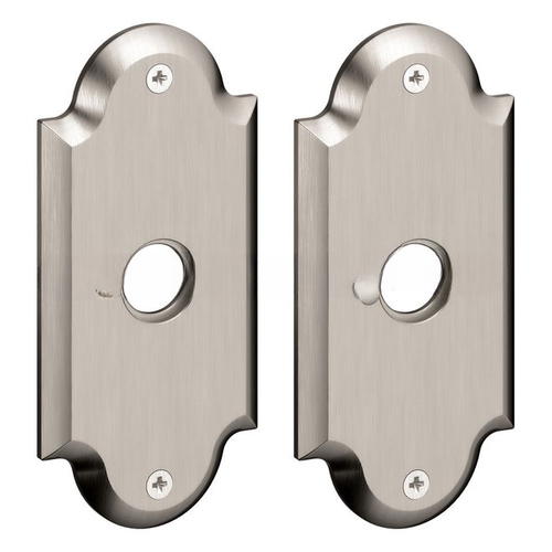 5" Arch Privacy Rose Pair Lifetime Satin Nickel Finish