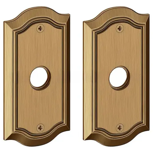 5" Bethpage Full Dummy Rose Pair Satin Brass and Brown Finish