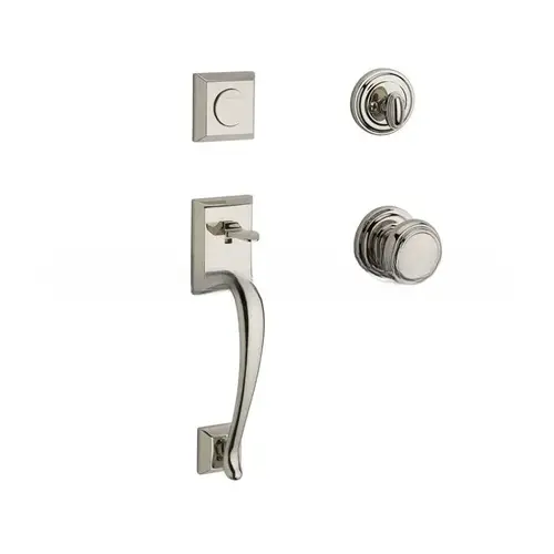 Full Dummy Napa Handleset Traditional Knob and Traditional Round Rose Lifetime Bright Nickel Finish