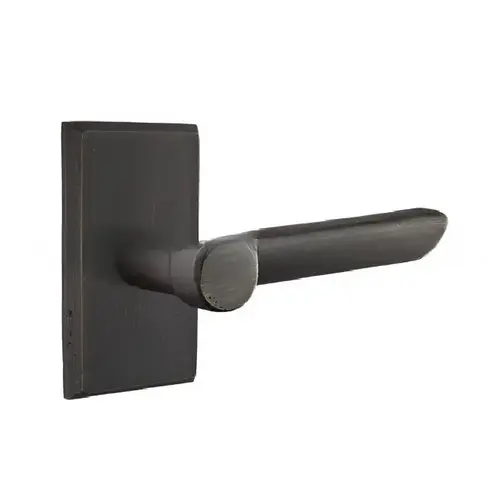 Aurora Lever Left Hand 2-3/8" Backset Privacy with Style # 3 Rose for 1-3/8" to 2" Door Medium Bronze Finish