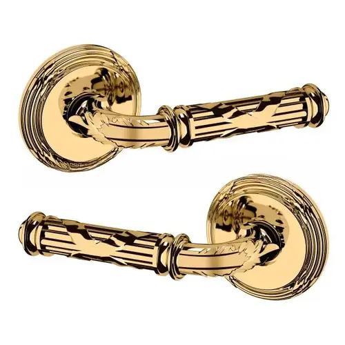 Preconfigured 5122 Lever with 5021 Rose Full Dummy Lock Lifetime Brass Finish - Baldwin Quickship Item *