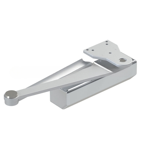 Adjustable Door Closer with Extra Heavy Duty Arm and Plastic Cover Aluminum Finish