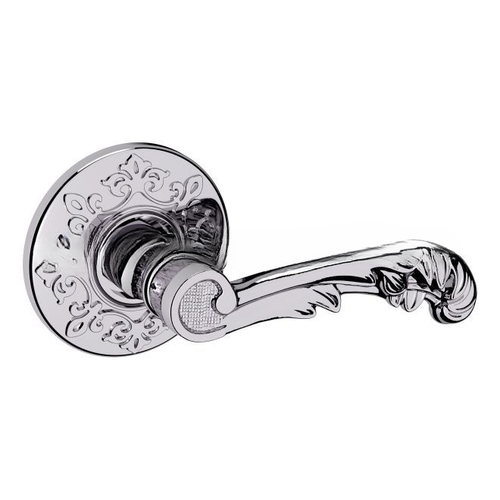 Preconfigured 5121 Lever with R012 Rose Right Hand Half Dummy Lock Bright Chrome Finish - Baldwin Quickship Item *