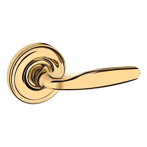 Preconfigured 5106 Lever with 5048 Rose Left Hand Half Dummy Lock Lifetime Brass Finish - Baldwin Quickship Item *