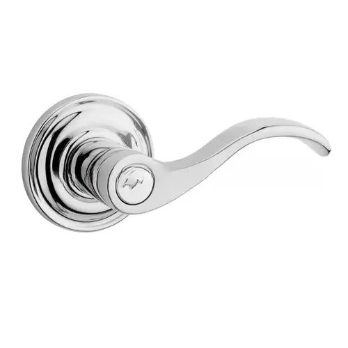 Entry Curve Lever and Traditional Round Rose with 6AL Latch and Dual Strike Bright Chrome Finish