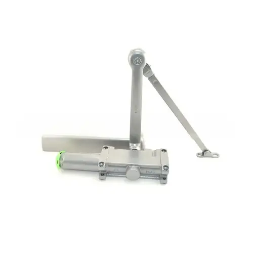 Left Hand Adjustable 1-5 Top Jamb Push Side Mounted Hold Open Door Closer with TBSRT Thru Bolts 689 Aluminum Finish