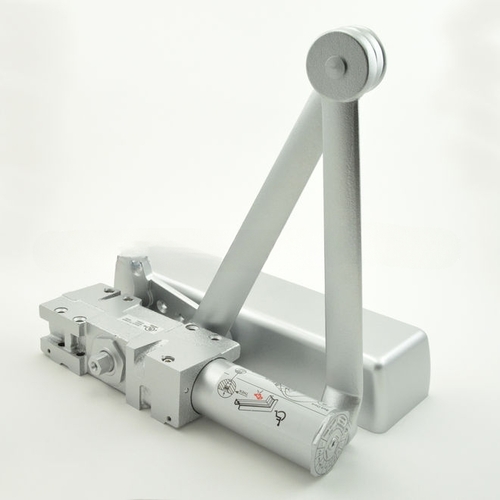 Heavy Duty Surface Mount Door Closer with Full Cover and Regular Arm Aluminum Finish