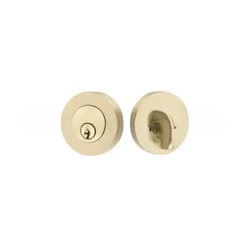 Modern Disc Single Cylinder Deadbolt for 1-3/8" to 2-1/8" Door Satin Brass Finish