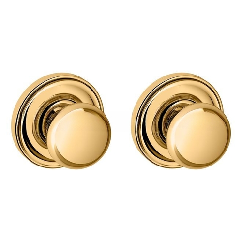 Preconfigured 5030 Knob with 5048 Rose Full Dummy Lock Lifetime Brass Finish - Baldwin Quickship Item *