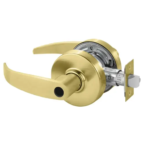 Grade 2 Classroom Cylindrical Lock, P Lever, Conventional Less Cylinder, Satin Brass Finish, Non-handed