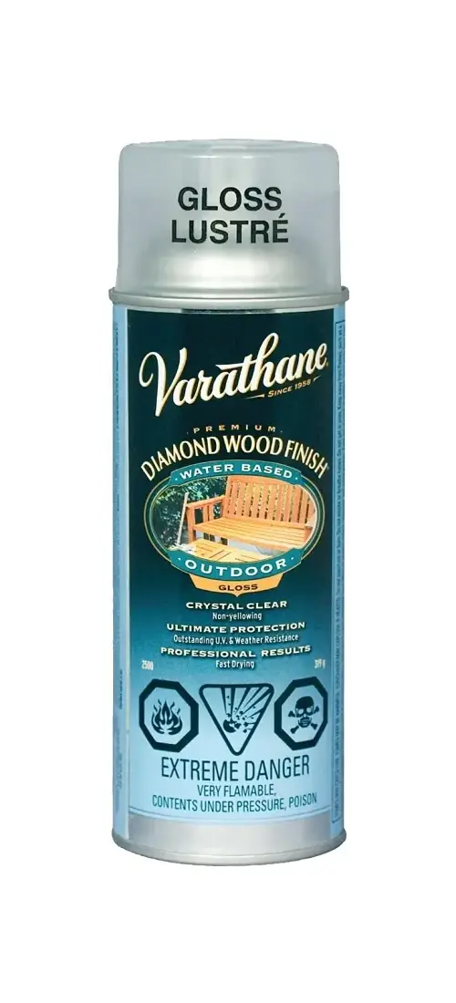 Rust-Oleum 250081 Wood Varnish, Clear, Gloss, 340 g Aerosol Can