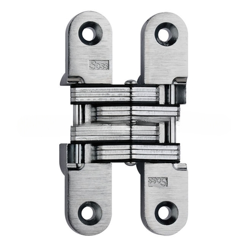 3/4" x 3-3/4" Medium Duty Invisible Hinge for 1-1/8" Doors Satin Stainless Steel Finish