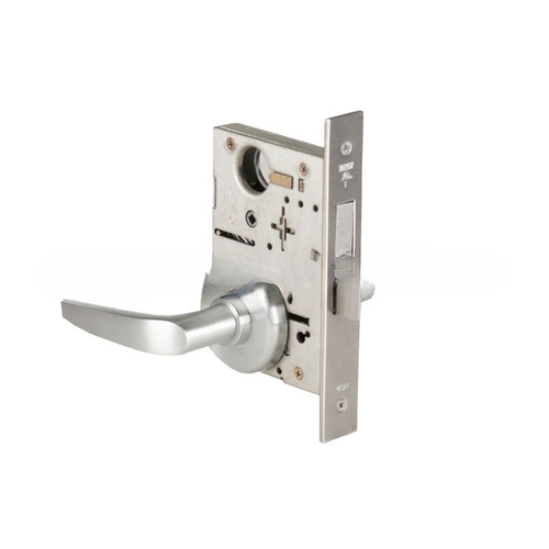 Mortise Lock Privacy 16 Lever with H Rose Right Hand Satin Chrome Finish