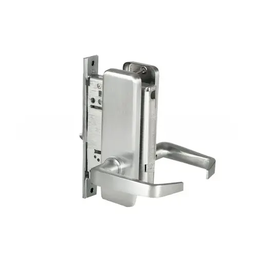 Mortise Lock Passage 15 Lever with J Escutcheon Right Hand Satin Chrome Finish