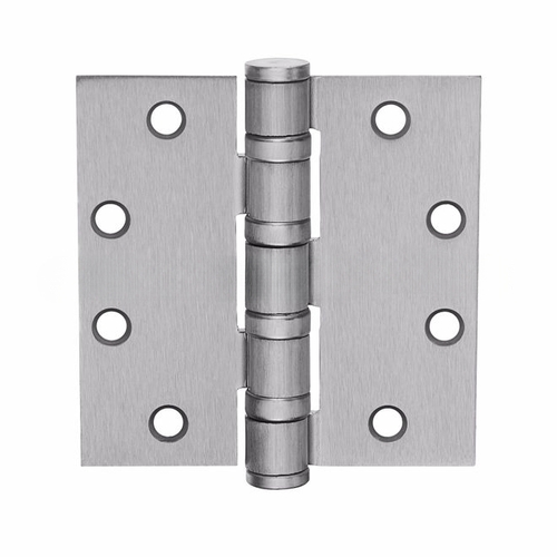 MacPro 4-1/2" x 4-1/2" Heavy Weight Five Knuckle Square Corner Ball Bearing Hinge with Non Removable Pin # 76375 Satin Chrome Finish