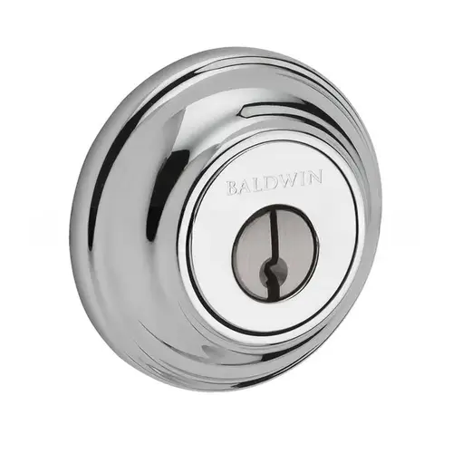 Double Cylinder Traditional Round Deadbolt with 6AL Latch, Dual Strike, and SmartKey Bright Chrome Finish