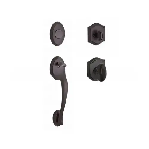 Full Dummy Columbus Handleset Ellipse Knob and Traditional Arch Rose Venetian Bronze Finish