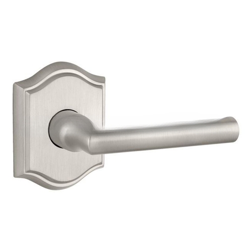 Entry Tube Lever and Traditional Arch Rose with 6AL Latch and Dual Strike Satin Nickel Finish