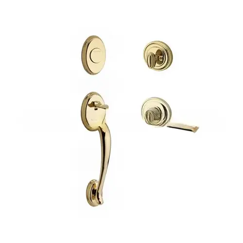 Full Dummy Columbus Handleset Right Hand Federal Lever and Traditional Round Rose Lifetime Brass Finish