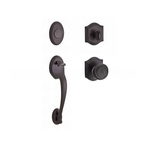 Full Dummy Columbus Handleset Traditional Knob and Traditional Arch Rose Venetian Bronze Finish