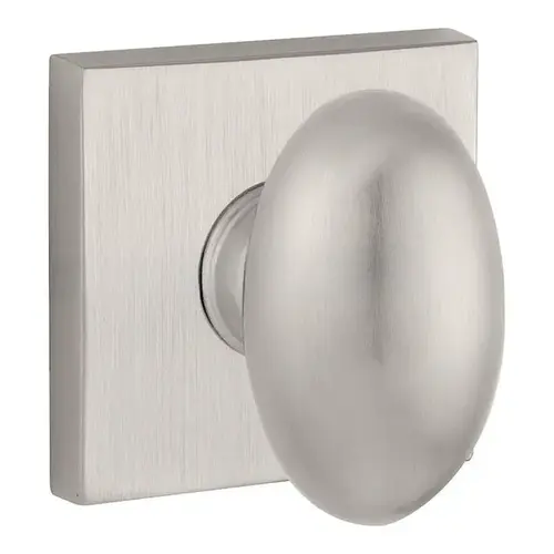 Full Dummy Ellipse Knob and Contemporary Square Rose Satin Nickel Finish