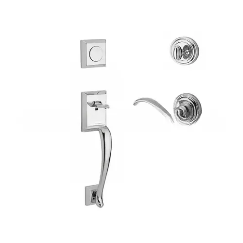 Full Dummy Napa Handleset Right Hand Curve Lever and Traditional Round Rose Bright Chrome Finish