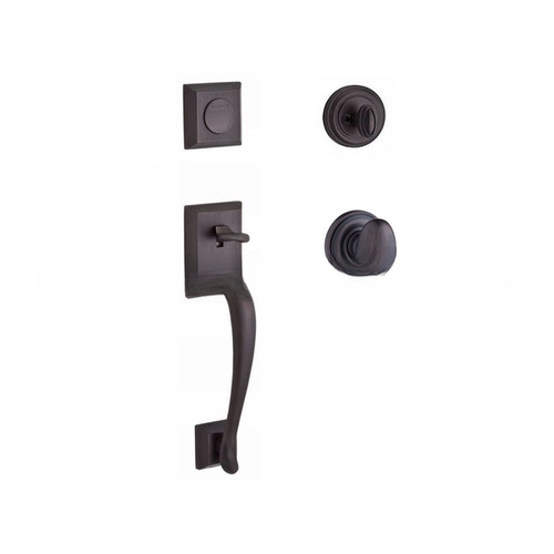 Full Dummy Napa Handleset Ellipse Knob and Traditional Round Rose Venetian Bronze Finish