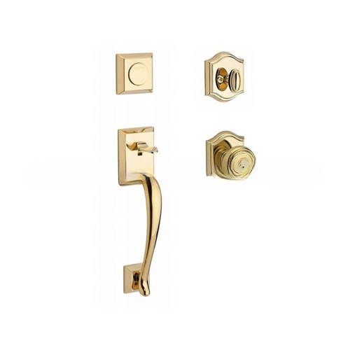 Full Dummy Napa Handleset Traditional Knob and Traditional Arch Rose Lifetime Brass Finish