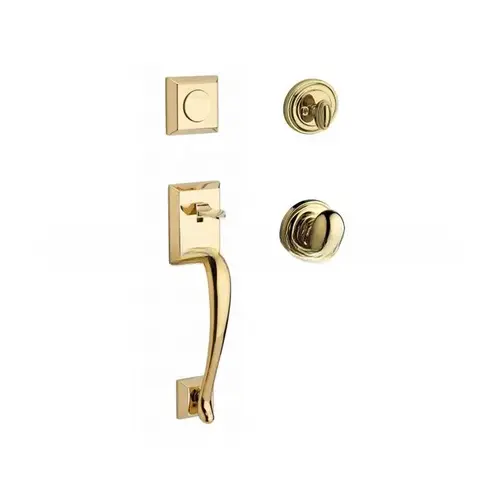 Full Dummy Napa Handleset Ellipse Knob and Traditional Round Rose Lifetime Brass Finish