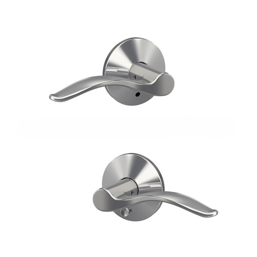 Pennant Lever with Kinsler Rose Passage and Privacy Lock with 16600 Latch and 10027 Strike Bright Chrome Finish