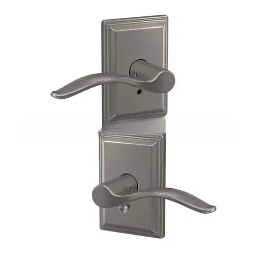 Pennant Lever with Grandville Rose Passage and Privacy Lock with 16600 Latch and 10027 Strike Satin Nickel Finish