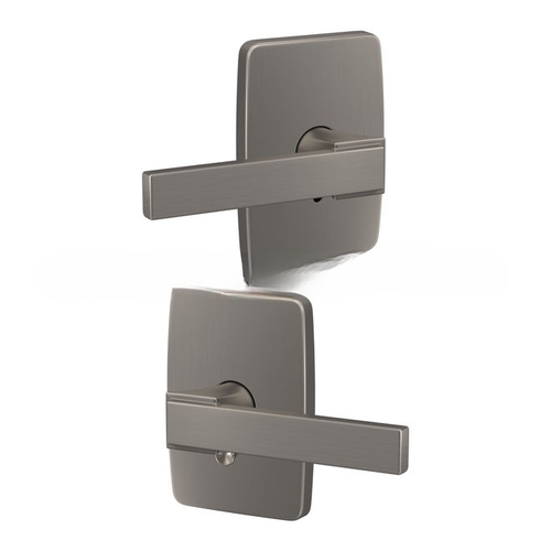 Northbrook Lever with Greene Rose Passage and Privacy Lock with 16600 Latch and 10027 Strike Satin Nickel Finish