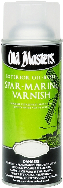 Old Masters 92510 Marine Spar Varnish Spray Semi-Gloss Clear Oil-Based 12.8 oz Clear