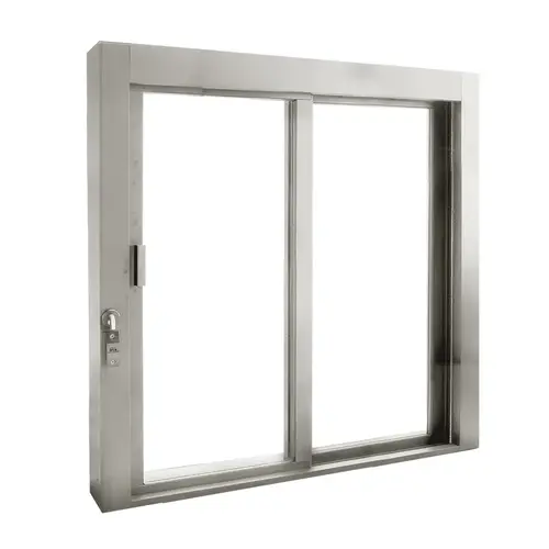 Self-Closing Deluxe Sliding Window with Stainless Steel Shelf - OX or XO - Satin Anodized