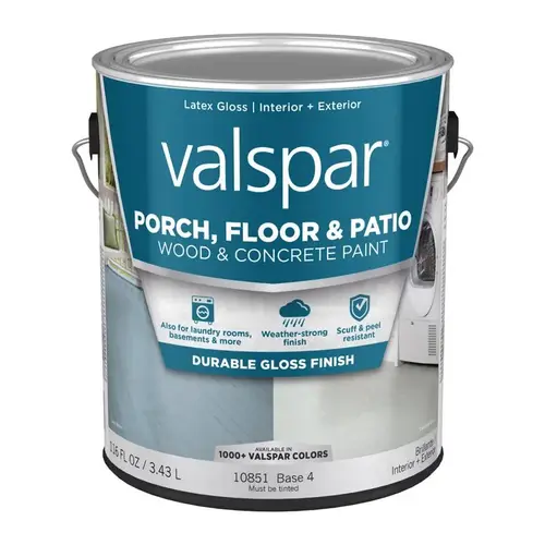 Floor and Patio Coating Porch, Floor & Patio Wood & Concrete Paint Gloss Clear Base 4 1 gal Clear - pack of 4