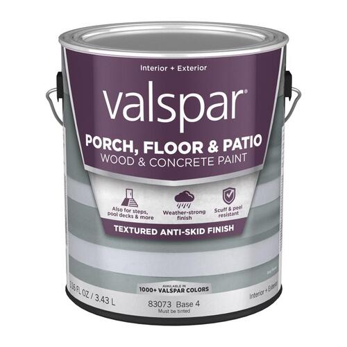 Valspar 009.0083073.007 Floor and Patio Coating Porch, Floor & Patio Wood & Concrete Anti-Skid Paint Clear Base 4 1 Clear