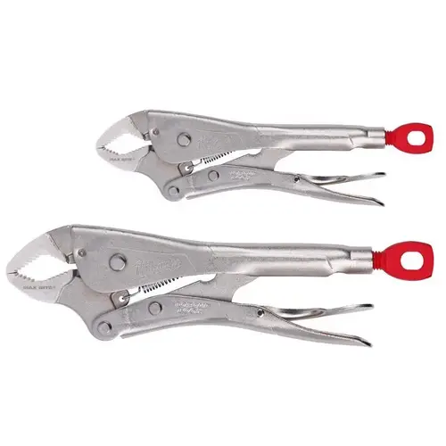 Gripped Curved Jaw Locking Pliers With Maxbite    Set Silver