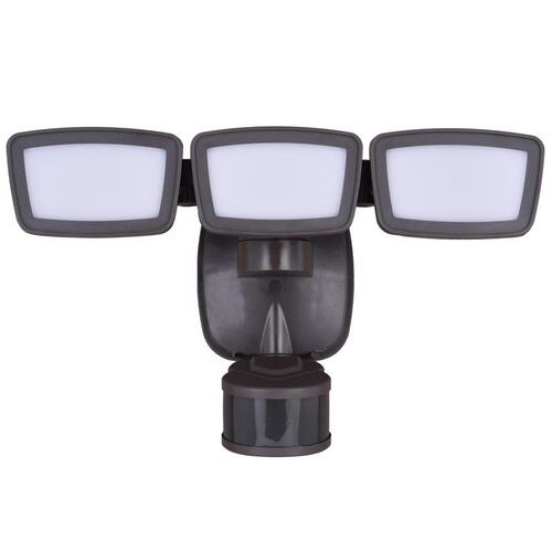 Security Floodlight Motion-Sensing Hardwired LED Bronze Bronze